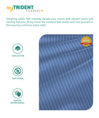 my Trident Stripe Single Bedsheet with Pillow Cover 100% Pure Cotton