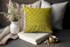 Hollow Curve Mustard Green Cushion Cover 16 x 16 | Vibrant & Chic | Enera