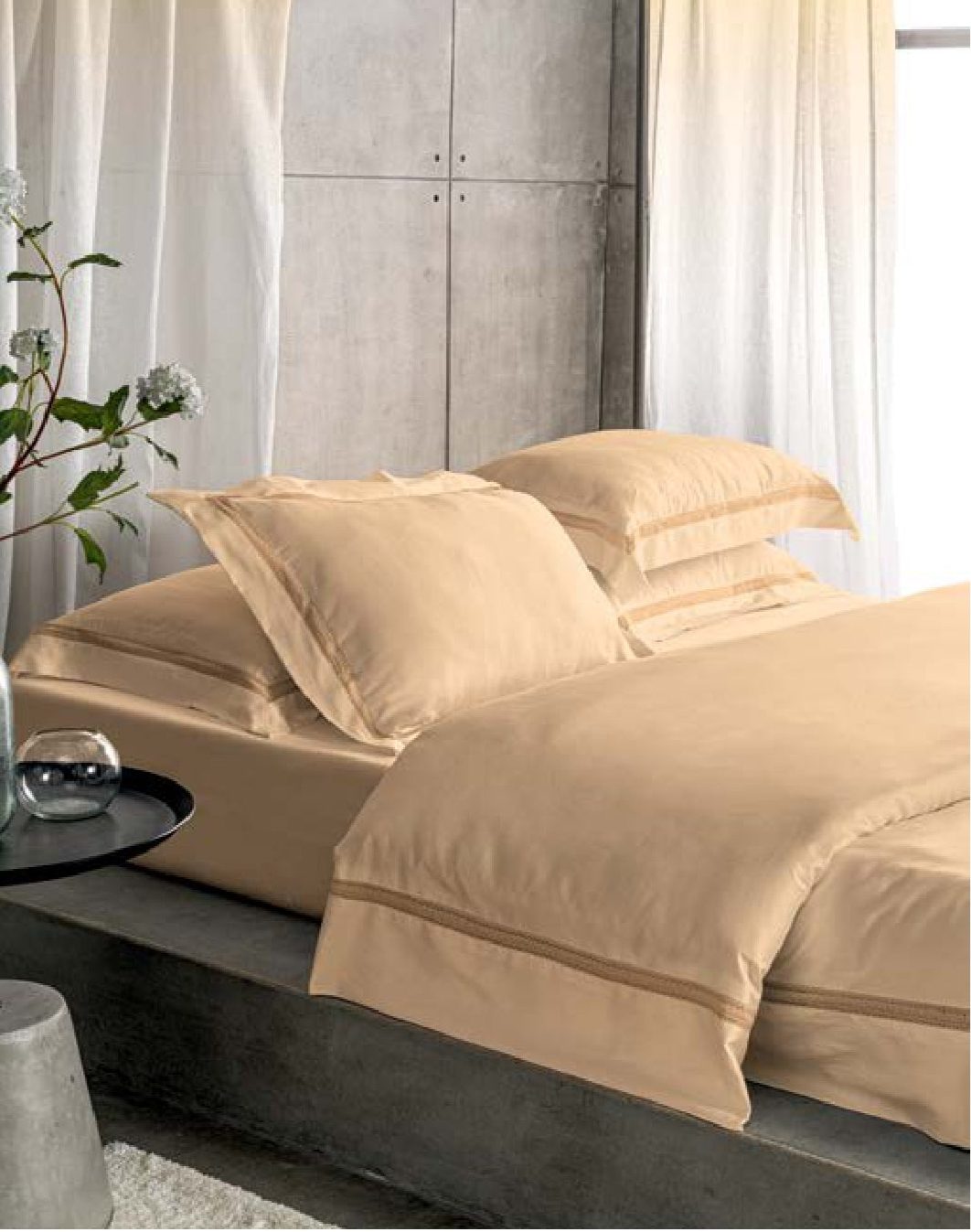 D Decor Spotlight Collection Apricot Color Plain King Size Double Bedsheet | Elegant & Cozy | Enera