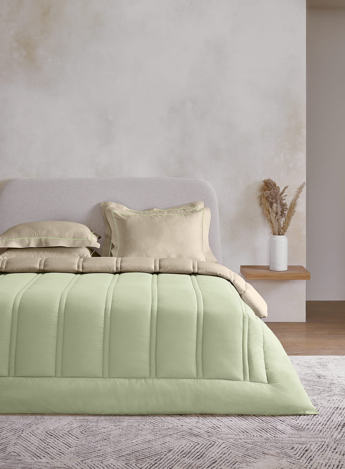 Array Celadon Green Frenchoak | 100% Cotton | Double Comforter Bedding Set