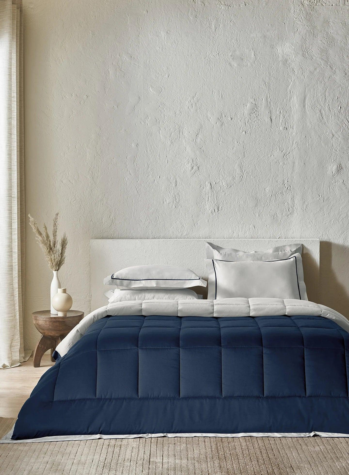 Sansaar Quilted Reversible Comforter Set 100% Pure Cotton (Set of 4)