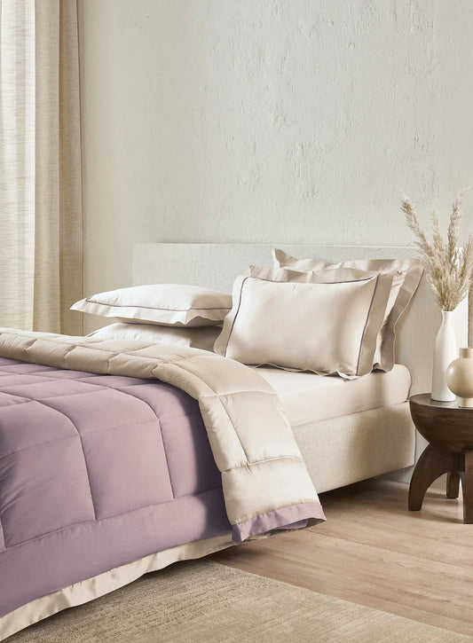 Sansaar Quilted Reversible Comforter Set 100% Pure Cotton (Set of 4)