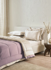 Sansaar Quilted Reversible Comforter Set 100% Pure Cotton (Set of 4)