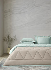 Sansaar Quilted Reversible Comforter Set 100% Pure Cotton (Set of 4)