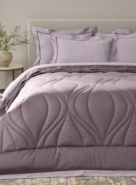 Sansaar Quilted Reversible Comforter Set 100% Pure Cotton (Set of 4)