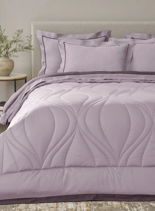 Sansaar Quilted Reversible Comforter Set 100% Pure Cotton (Set of 4)