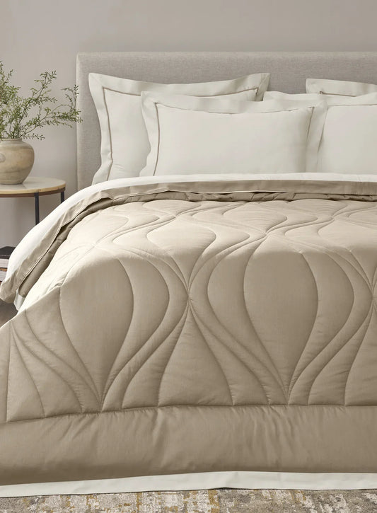 Sansaar Quilted Reversible Comforter Set 100% Pure Cotton (Set of 4)