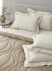 Sansaar Quilted Reversible Comforter Set 100% Pure Cotton (Set of 4)