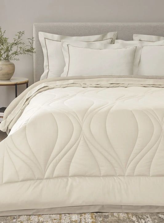 Sansaar Quilted Reversible Comforter Set 100% Pure Cotton (Set of 4)