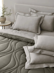 Sansaar Quilted Reversible Comforter Set 100% Pure Cotton (Set of 4)