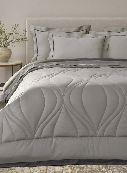 Sansaar Quilted Reversible Comforter Set 100% Pure Cotton (Set of 4)