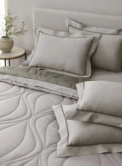 Sansaar Quilted Reversible Comforter Set 100% Pure Cotton (Set of 4)