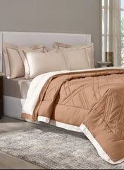 Sansaar Quilted Reversible Comforter Set 100% Pure Cotton (Set of 4)
