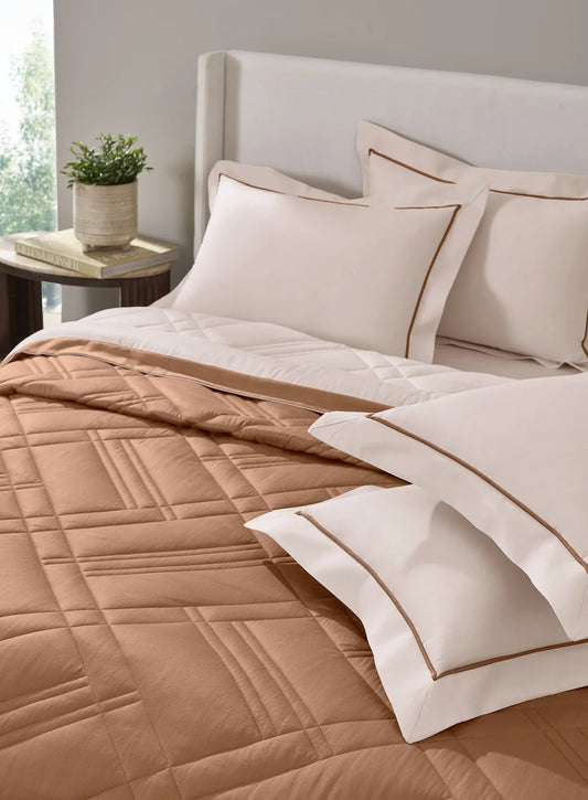 Sansaar Quilted Reversible Comforter Set 100% Pure Cotton (Set of 4)
