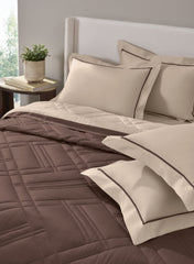 Trellis Sand Pine Cone | 100% Cotton | Double Comforter Bedding Set