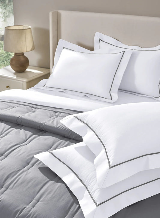 Sansaar Quilted Reversible Comforter Set 100% Pure Cotton (Set of 4)