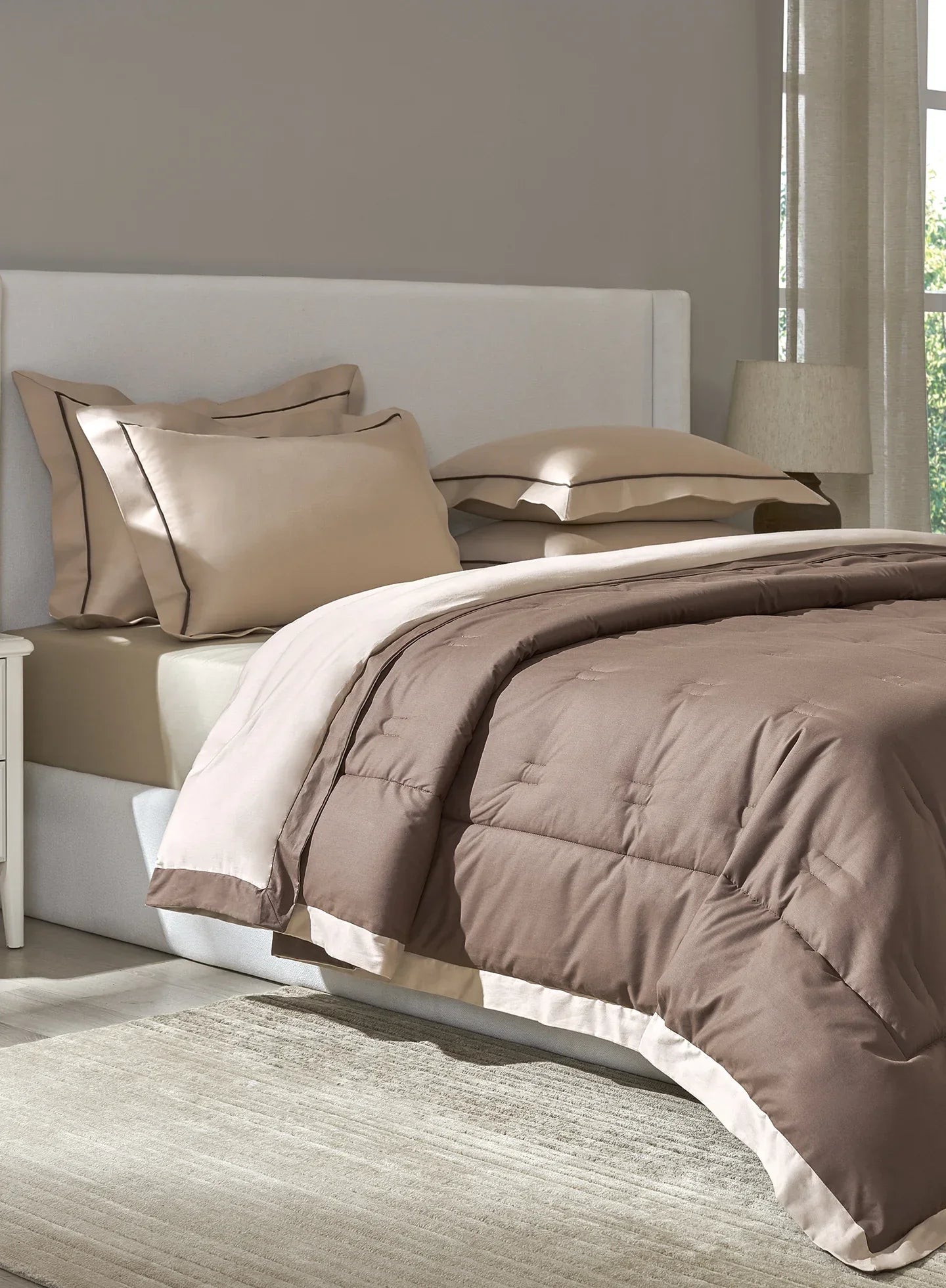 Sansaar Quilted Reversible Comforter Set 100% Pure Cotton (Set of 4)