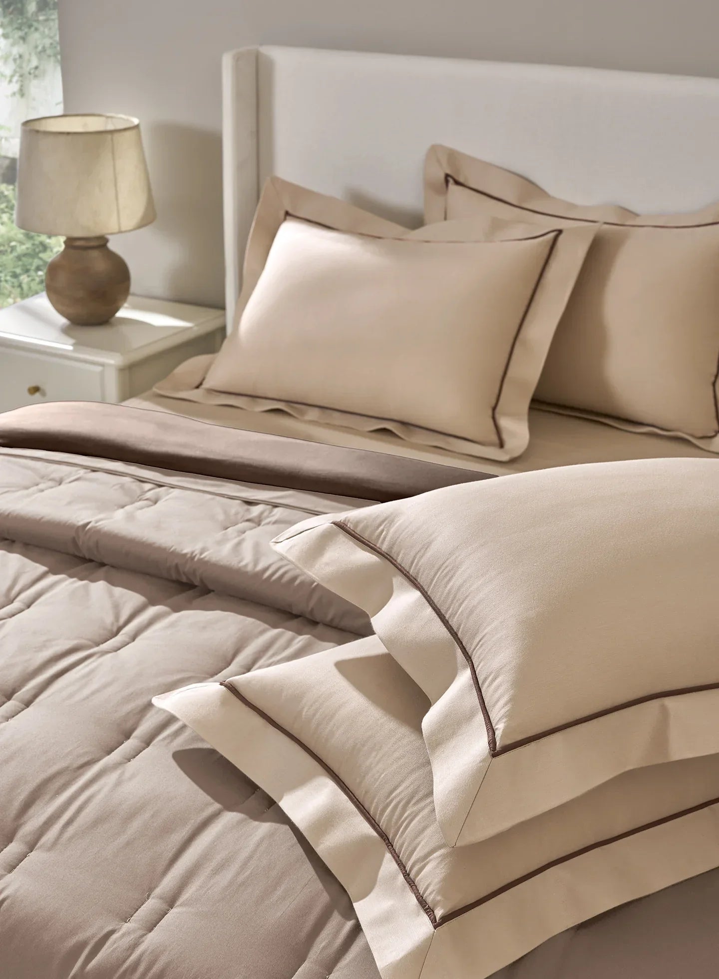 Sansaar Quilted Reversible Comforter Set 100% Pure Cotton (Set of 4)