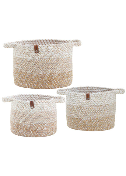 Obsessions Suzan Beige Color Organizing Basket - Elegant & Practical Storage, 29x29x24 cm | Enera