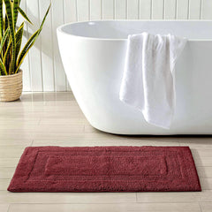 Oyela Ruby Maroon Bathroom Mat 40x60 cm Anti-Slip, Quick-Dry & Water Absorbing Mat