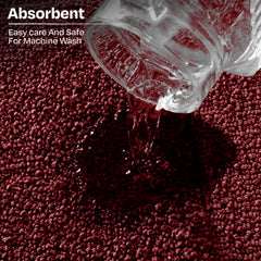 Oyela Ruby Maroon Bathroom Mat 40x60 cm Anti-Slip, Quick-Dry & Water Absorbing Mat