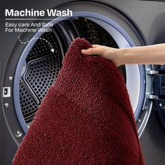 Oyela Ruby Maroon Bathroom Mat 40x60 cm Anti-Slip, Quick-Dry & Water Absorbing Mat