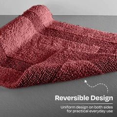 Oyela Ruby Maroon Bathroom Mat 40x60 cm Anti-Slip, Quick-Dry & Water Absorbing Mat
