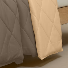 Cherish Quilted Camel Coffee Reversible Single Bed Comforter for All Season