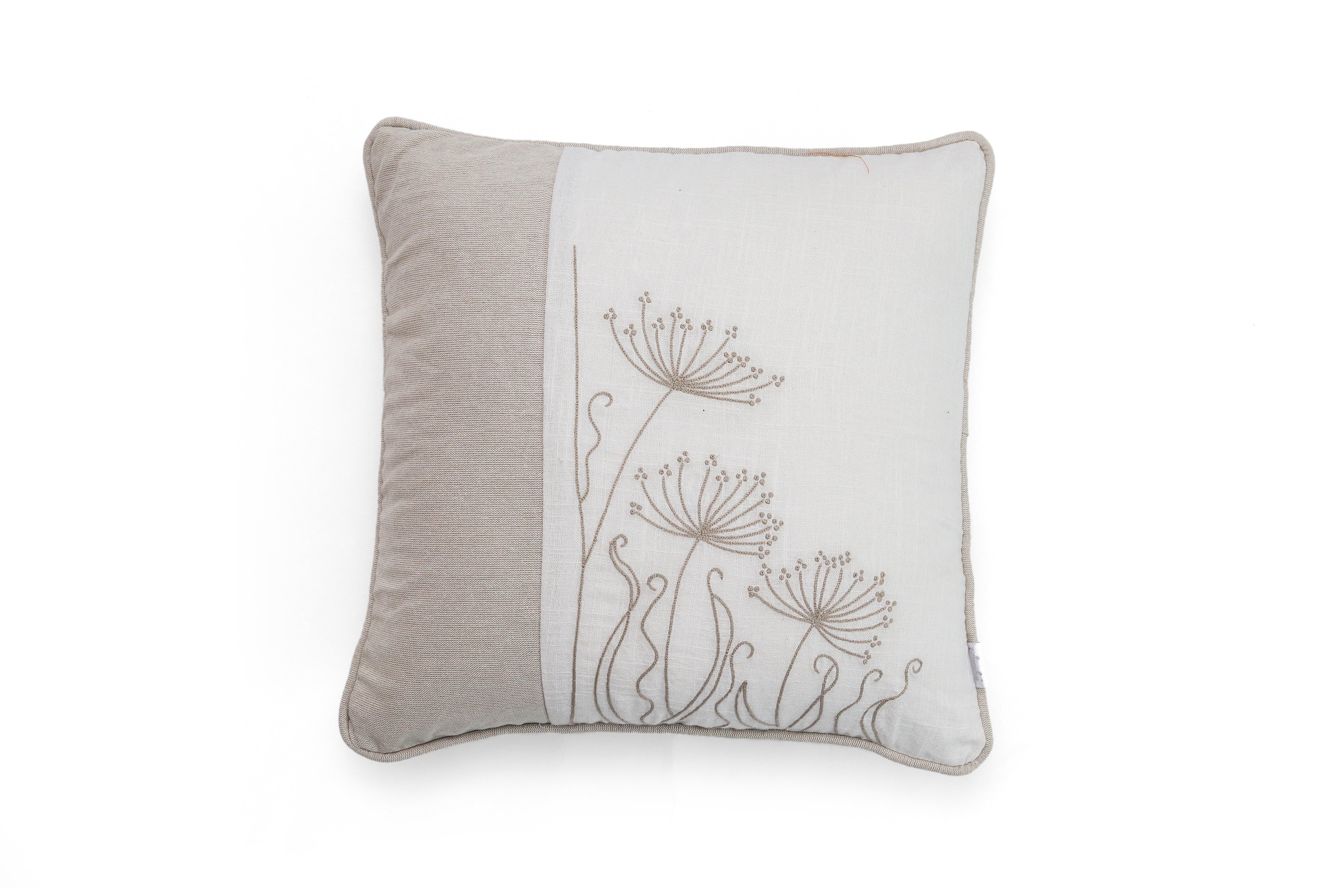 Pluchi Ivory Cushion Cover CCEMBI243 16 x 16 | Classic & Elegant | Enera