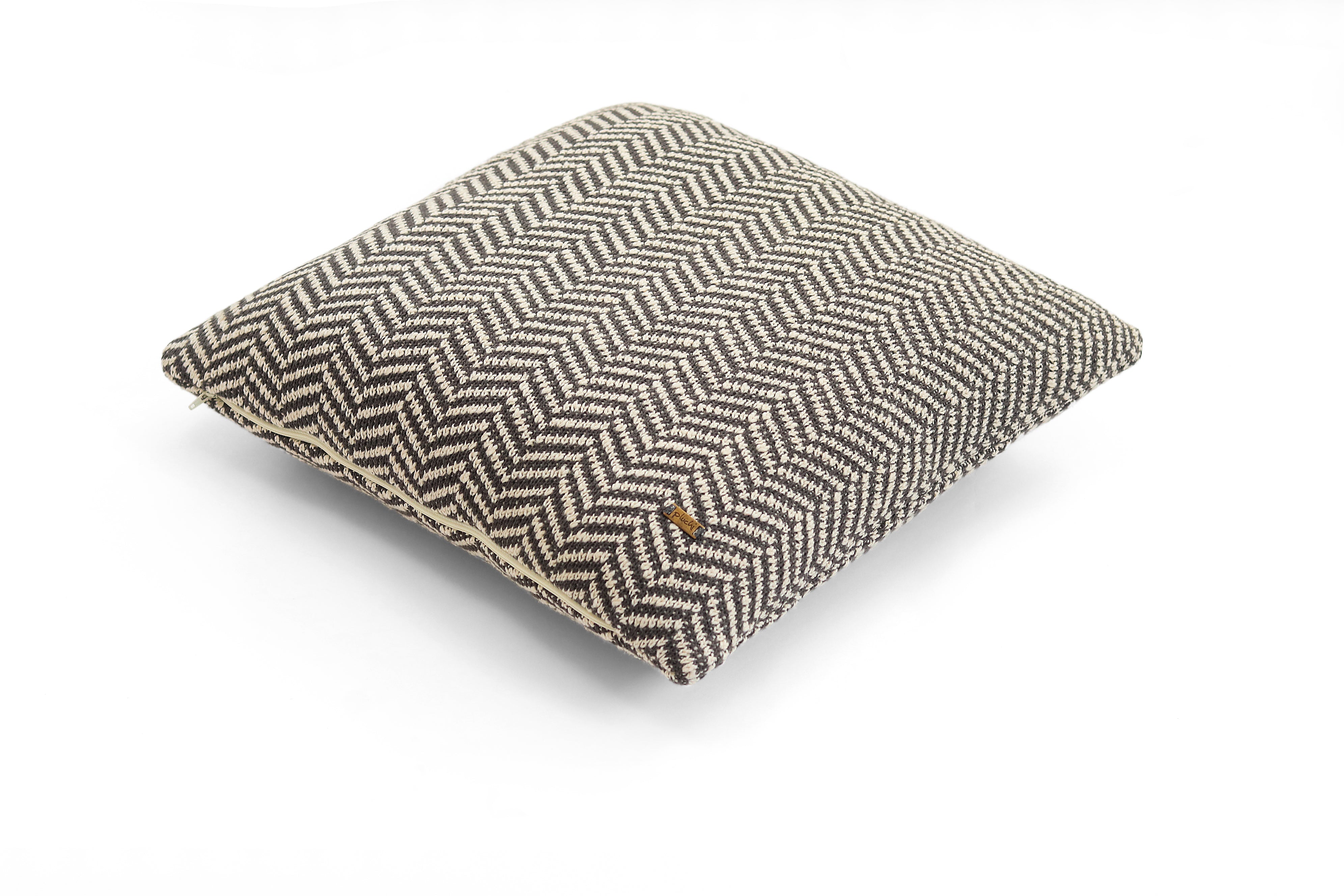 Pluchi Antique Grey & Natural Color CCHRNB192 Cushion Cover - Size 18 X 18 | Stylish Home Decor | Enera