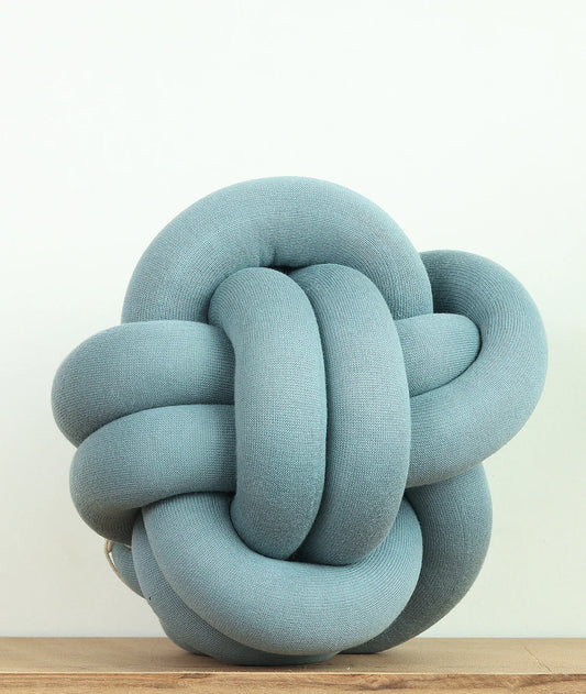 Pluchi Knitted Nodo Cotton Knot Cushion 11x11 for Home Decor