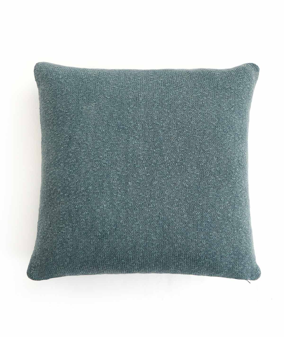 Elegant Cotton Knitted Decorative Champion Blue Color 22 x 22 Inches Cushion Cover - Agarwal Bedding and Furnishing