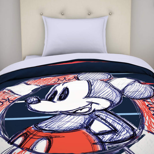 Enera Essentials Disney Mickey Mouse Printed Navy Blue Color Kids Single Bed Blanket - enera