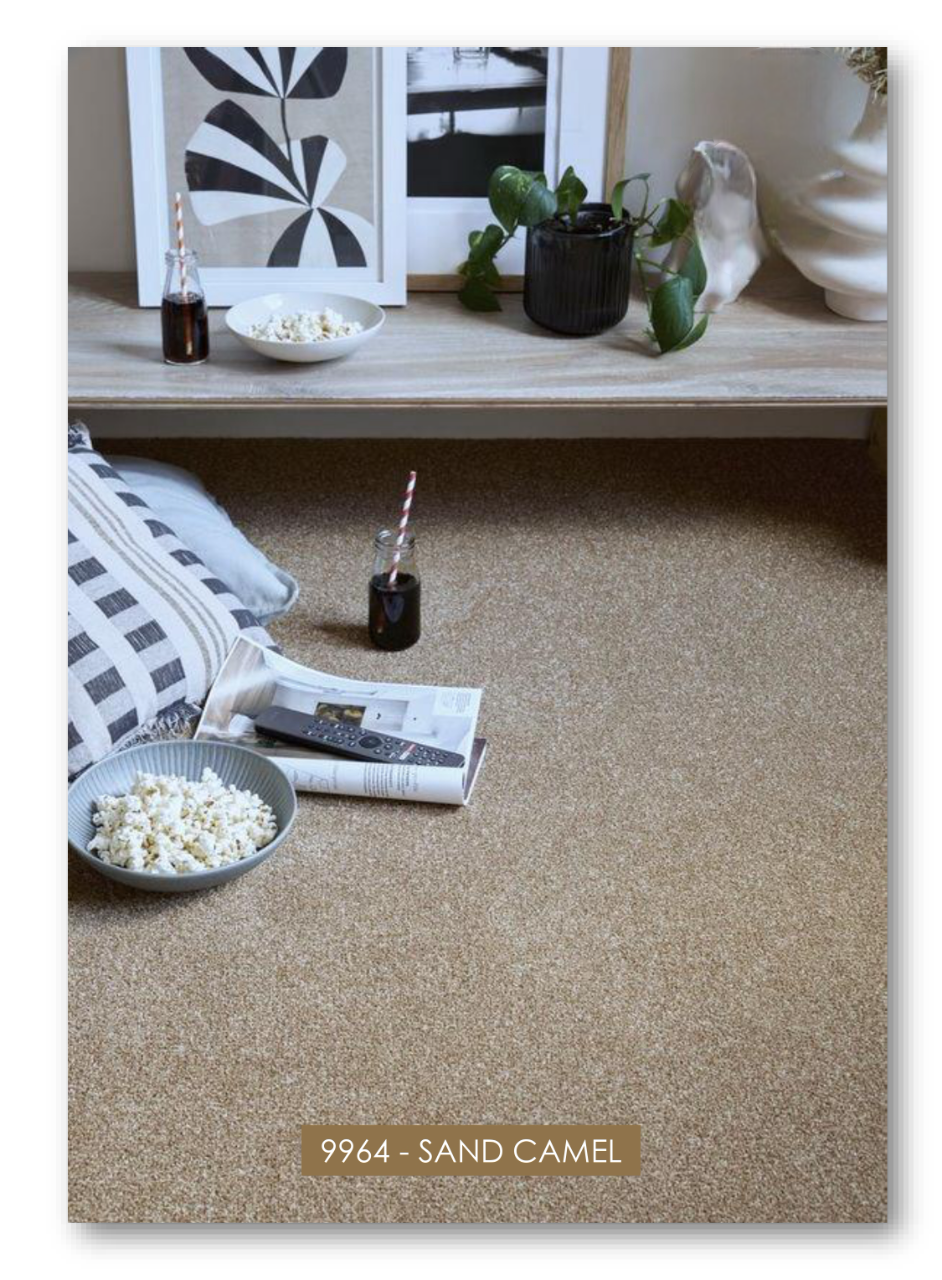 Hego Feather Wall To Wall Carpet | Sand Camel | Ultra-Soft Cut Pile Carpet | Enera