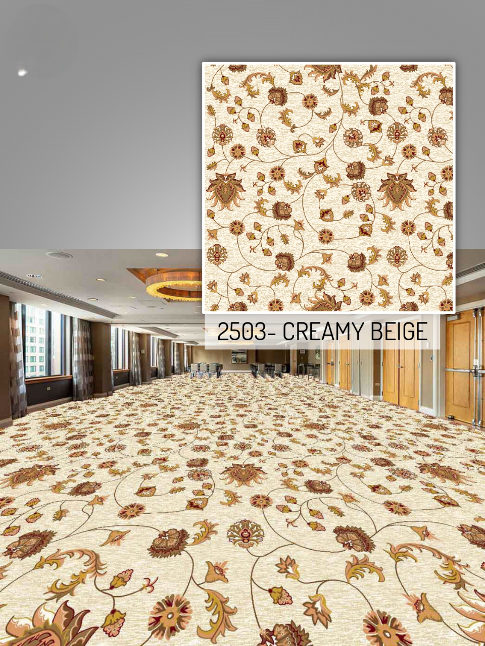 Hego Basics Flora Creamy Beige Nylon Loop Pile Carpet - Stylish Wall-to-Wall Flooring | Enera