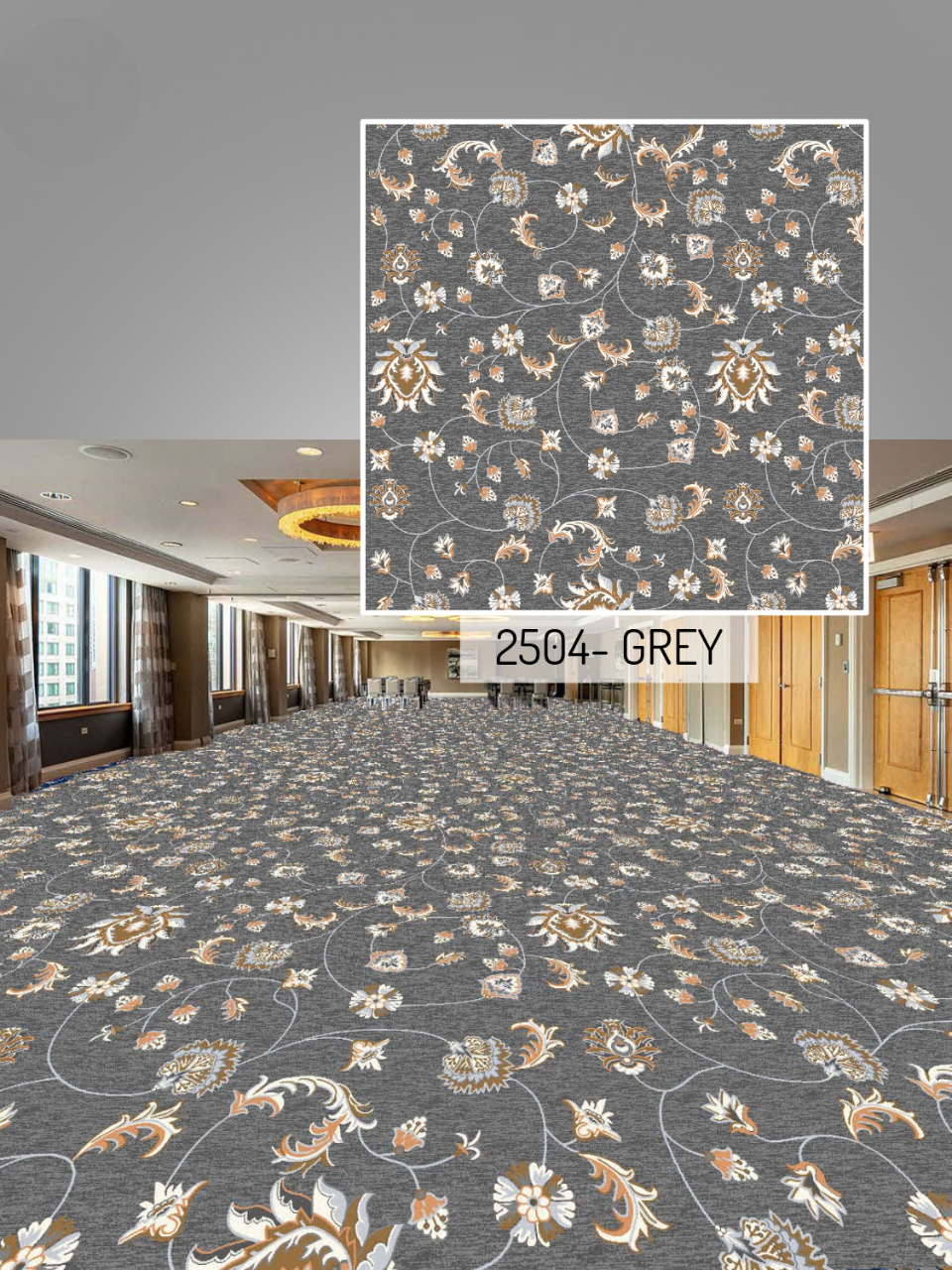 Hego Basics Flora Grey Nylon Loop Pile Carpet - Elegant Wall-to-Wall Flooring | Enera