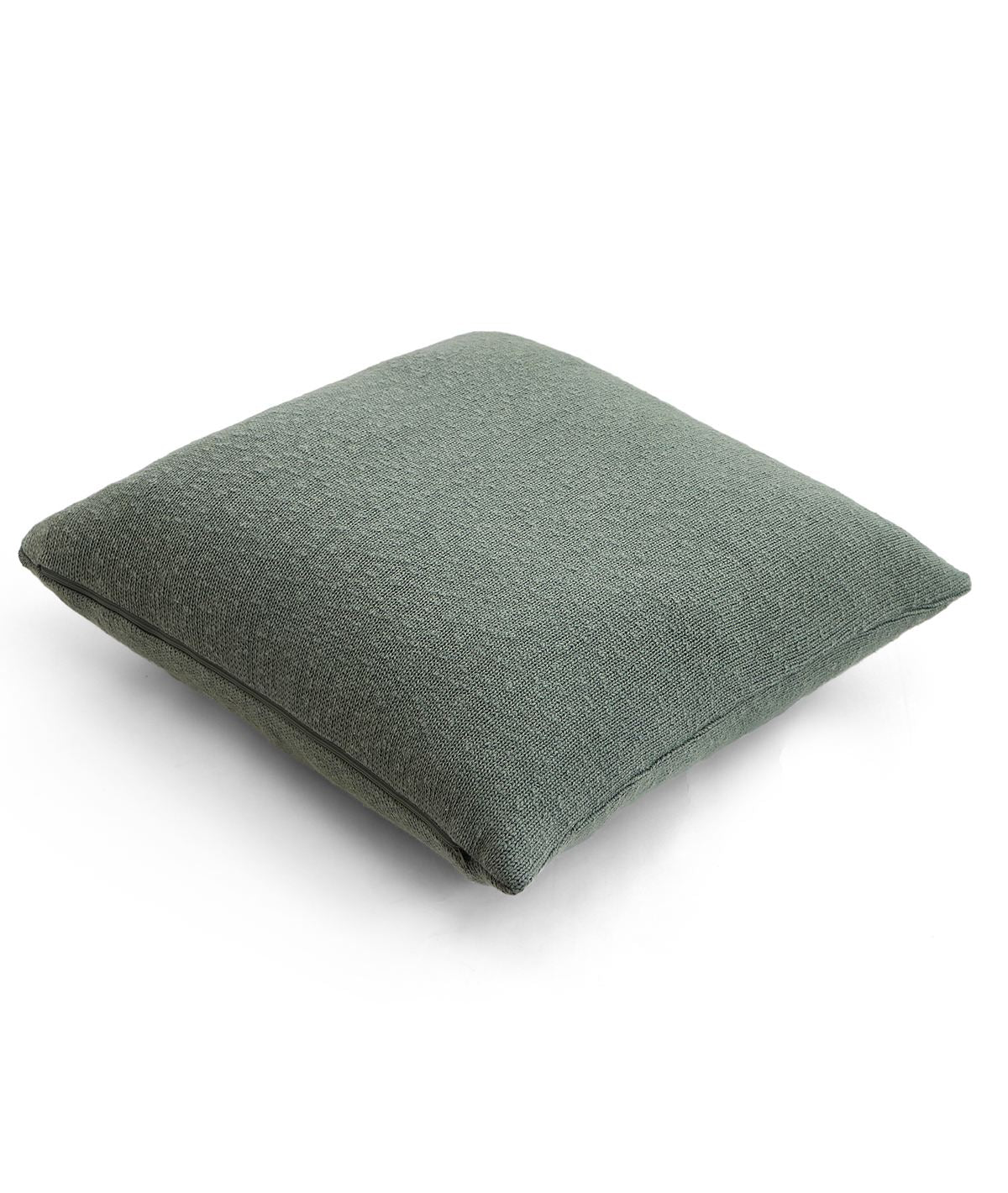 Elegant Cotton Knitted Decorative Medium Grey Color 22 x 22 Inches Cushion Cover - Agarwal Bedding and Furnishing