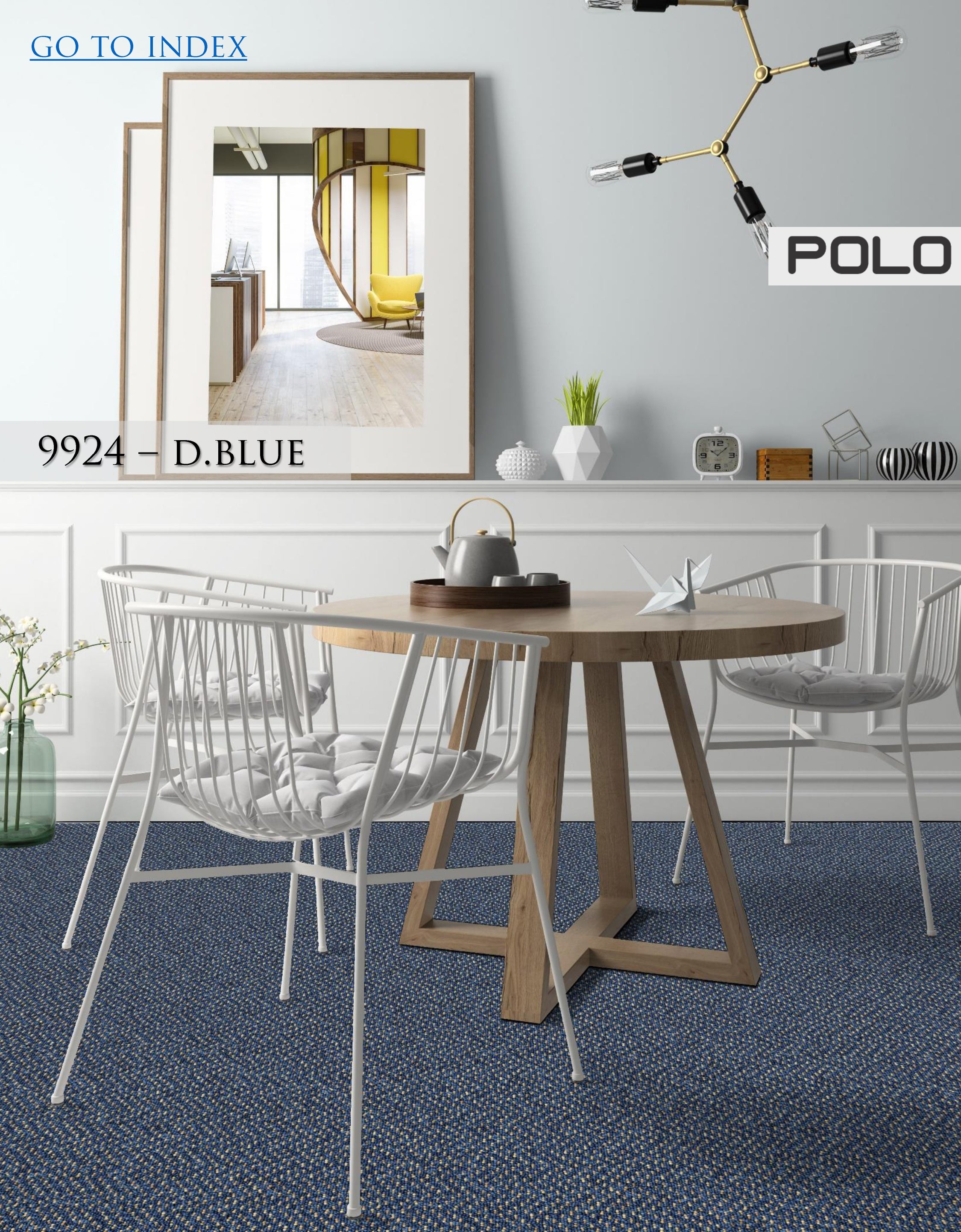 Hego Graphix Polo Dark Blue Wall-to-Wall Carpet | Soothing | Enera