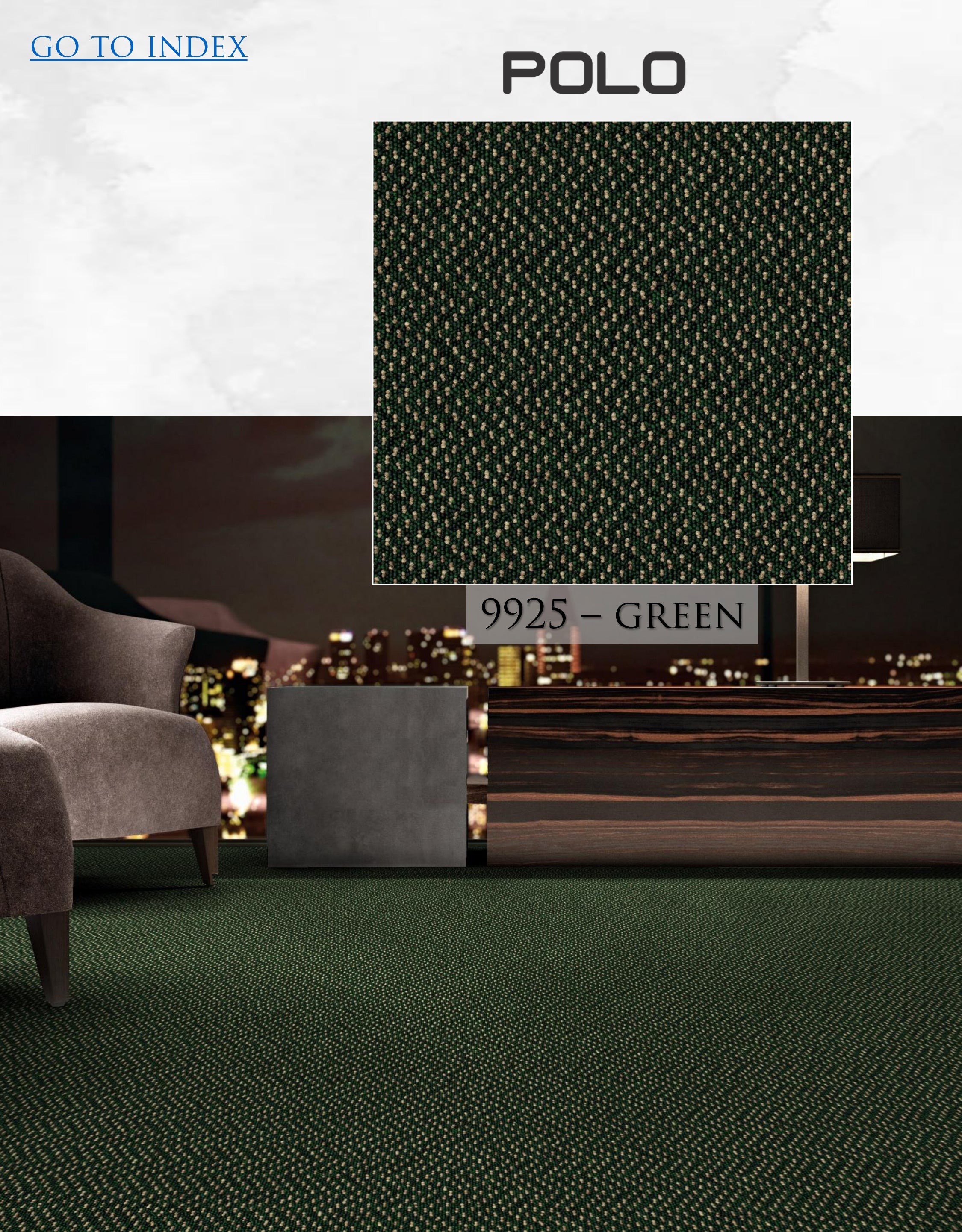 Hego Graphix Polo Green Wall-to-Wall Carpet | Luxurious Comfort | Enera