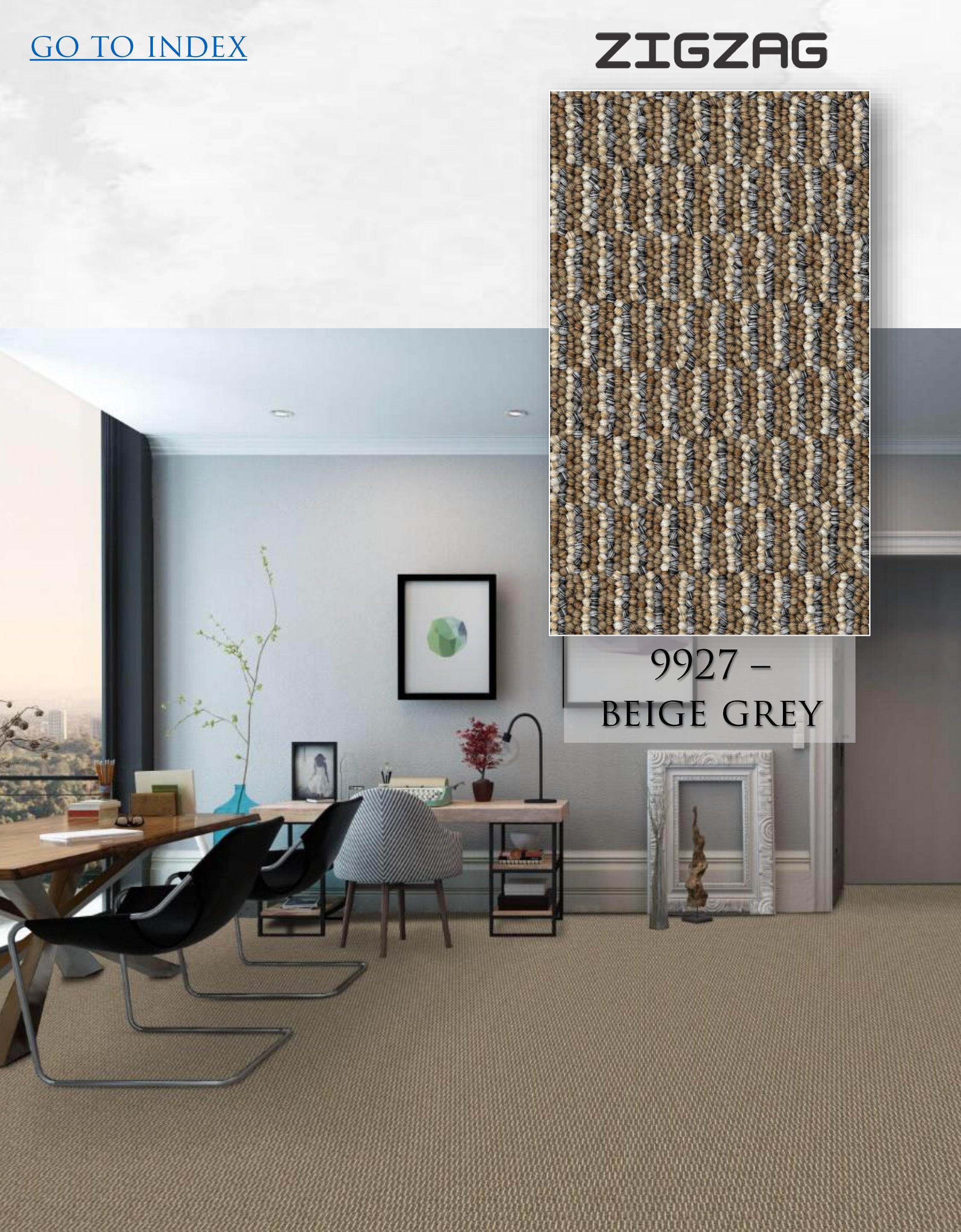 Hego Graphix Zigzag Beige Grey Carpet | Stylish Comfort for Every Space | Enera