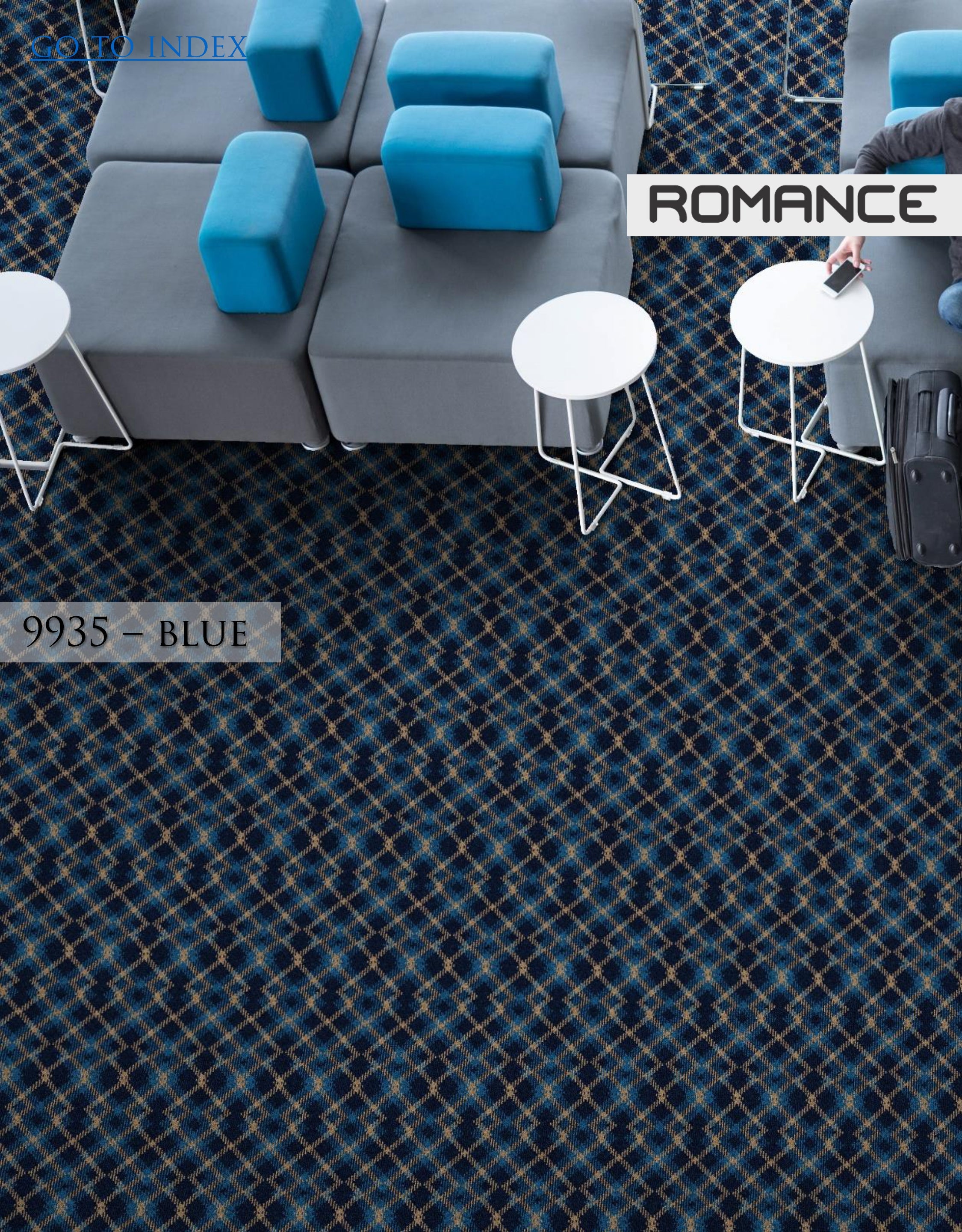 Hego Graphix Romance Blue Wall-to-Wall Carpet | Dive into the Whispering Waves | Soft & Elegant | Enera