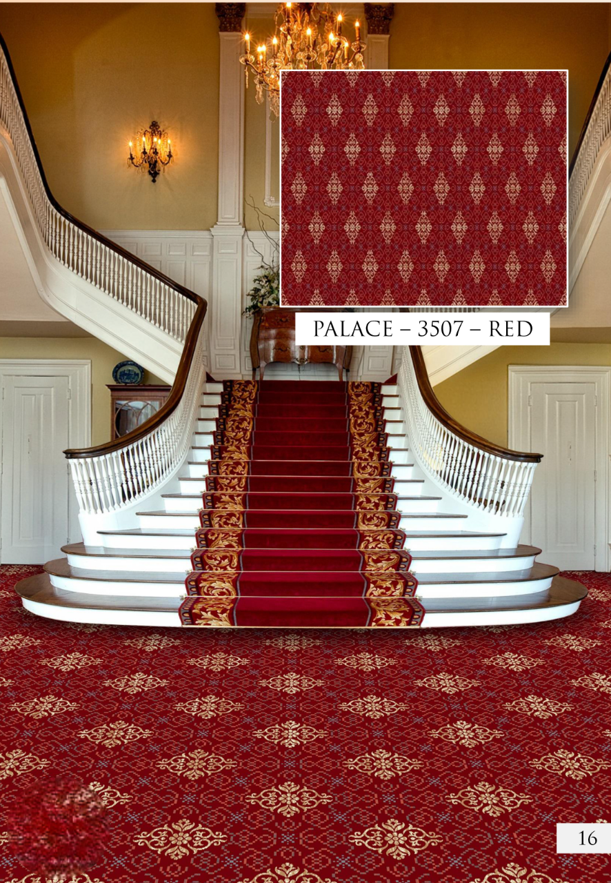 Hego Wilton Palace Woven Wall To Wall Carpet | Red | Elegant and Durable | Enera