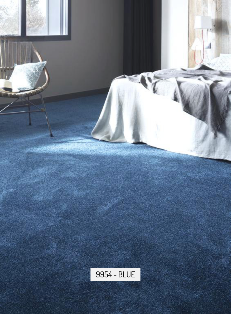 Hego Shine Wall Carpet | Blue | Ultra Soft Cut Pile Carpet | Enera