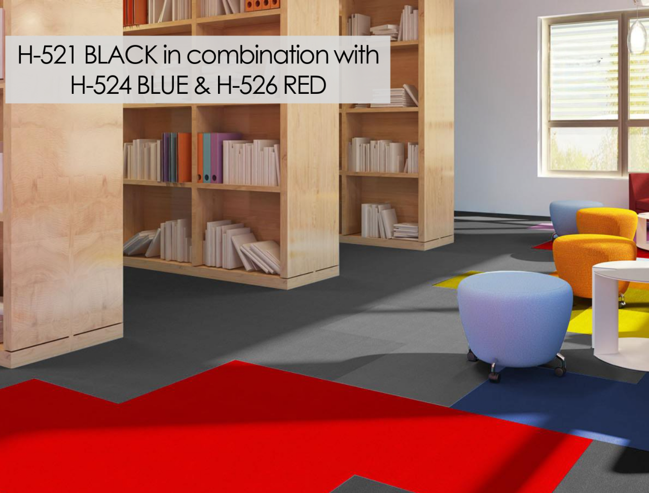 Hego Highlighter Black Carpet Tile - Sleek & Modern Flooring | Enera