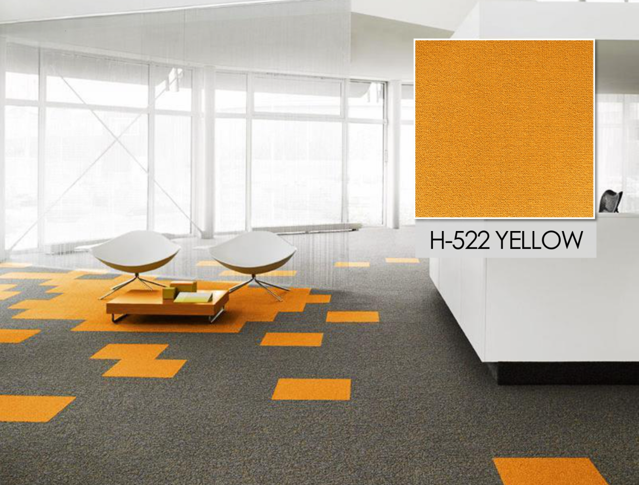 Hego Highlighter Yellow Carpet Tile - Bright & Energetic Flooring | Enera