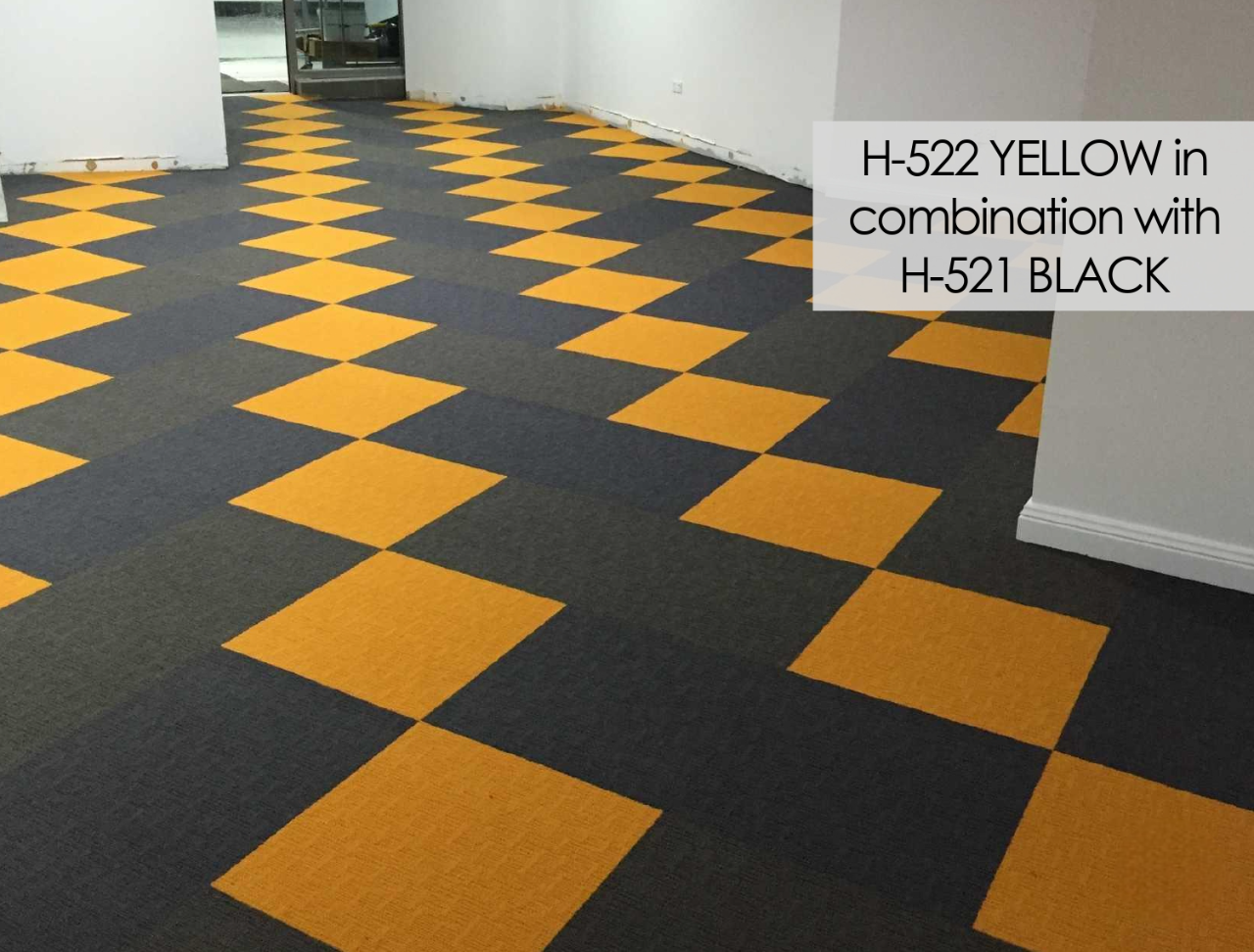 Hego Highlighter Yellow Carpet Tile - Bright & Energetic Flooring | Enera