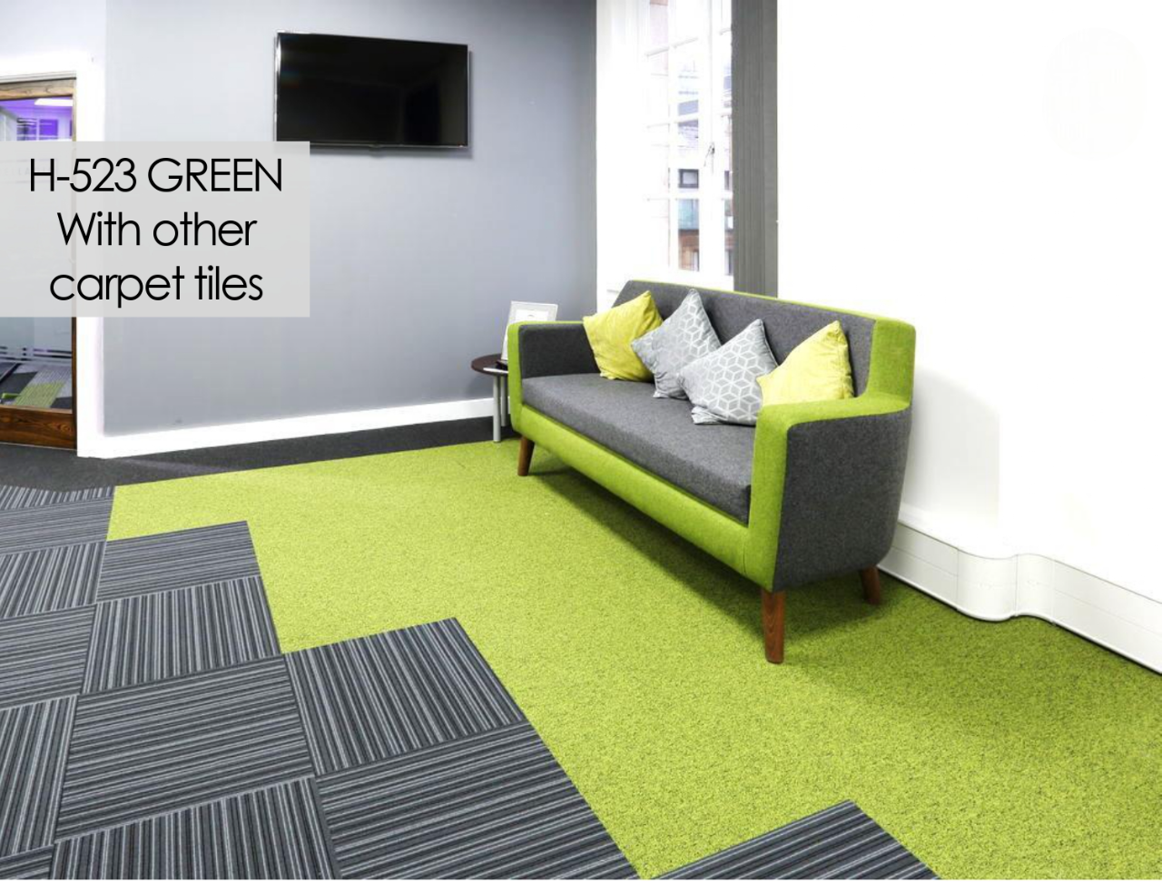 Hego Highlighter Green Colour Spectrum Carpet Tile - Vibrant & Dynamic Flooring | Enera