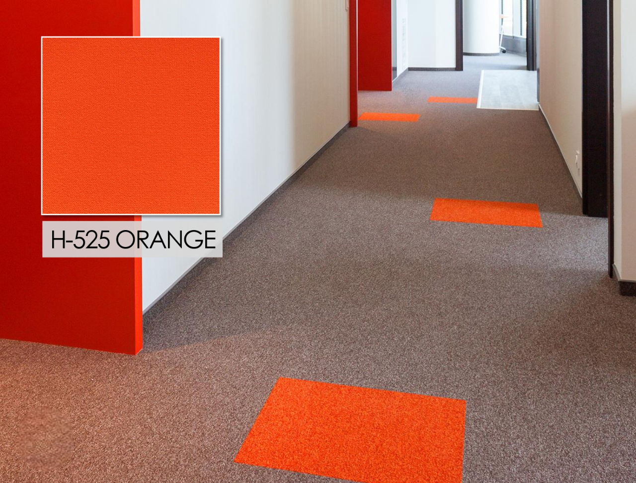 Hego Highlighter Orange Spectrum Carpet Tile - Bright & Bold Flooring | Enera