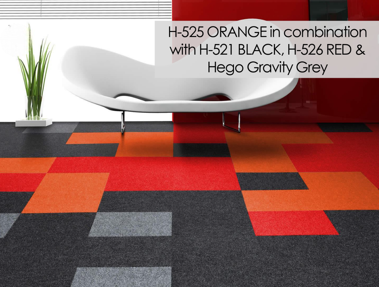 Hego Highlighter Orange Spectrum Carpet Tile - Bright & Bold Flooring | Enera