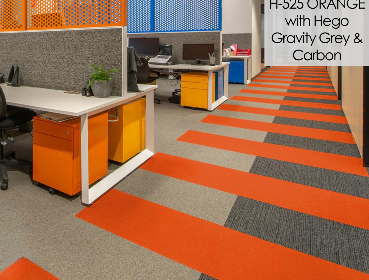 Hego Highlighter Orange Spectrum Carpet Tile - Bright & Bold Flooring | Enera